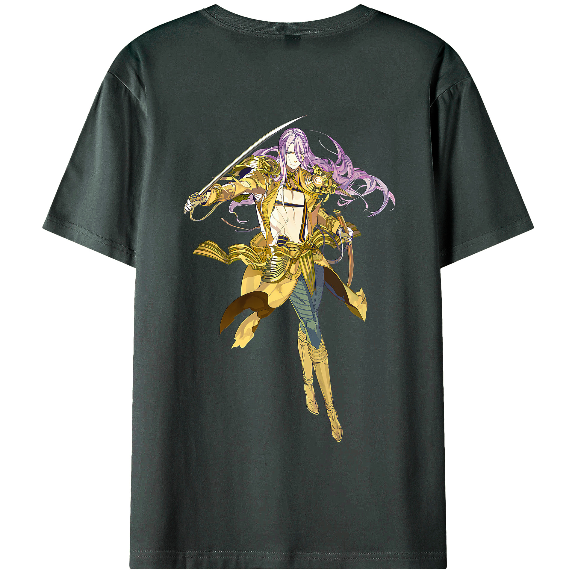 （画像用） 刀剣乱舞 Touken Ranbu 綿100％ メンズ半袖Tシャツ（バックプリント） 通気性